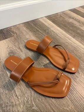 Reformation Tan Leather Sandals